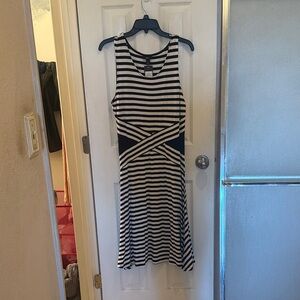 Mossimo Supply Co Black and White Halter Fit and Flare Midi Dress